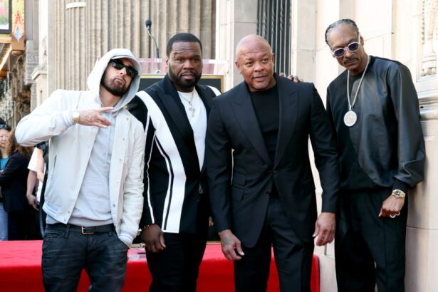 Dr.  Dre gets a star on the Hollywood Walk of Fame with Eminem, Snoop Dogg and 50 Cent by his side