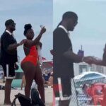 Diddy takes pictures and chats with women on Miami Beach