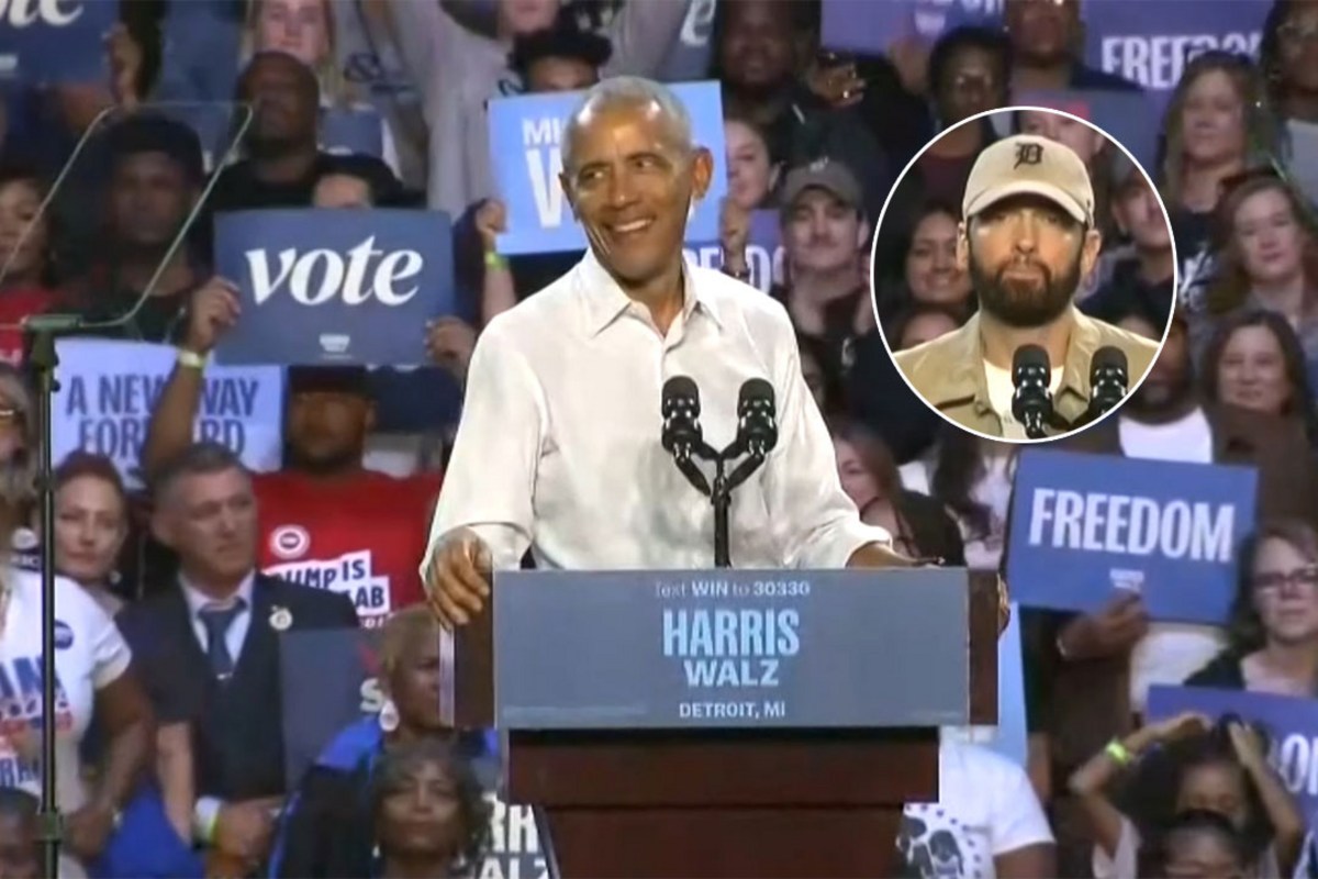 Barack Obama raps Eminem's 'Lose Yourself' lyrics at Rally