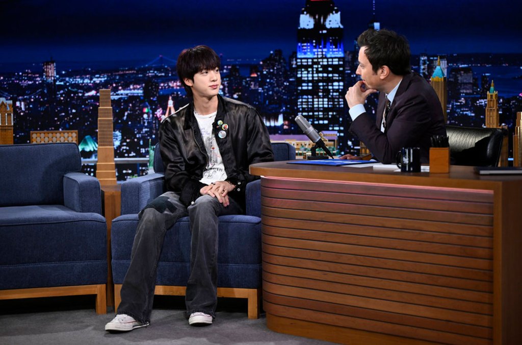 BTS' Jin Appears On 'Fallon', Reveals Coldplay's Chris Martin Gave Him A Guitar